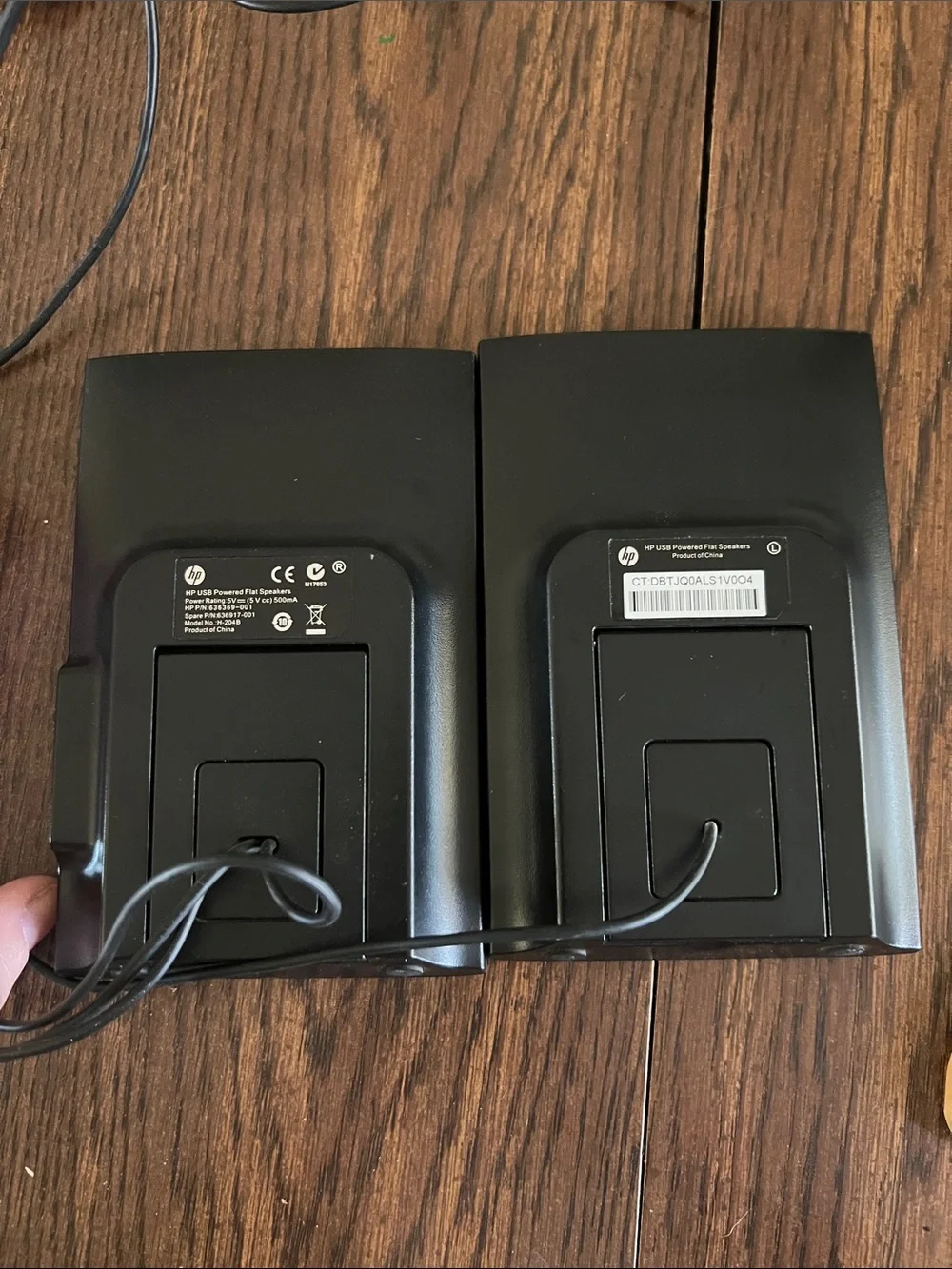 HP Black Wired Desktop Speaker Pair with HP Logo